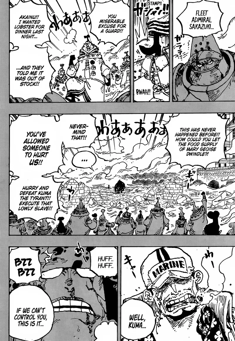 One Piece Chapter 1092: Tyrant Kuma’s Rampage through the Holy Land – Page 4