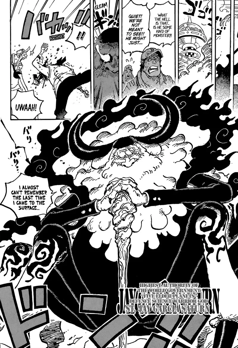 One Piece Chapter 1094: St. Jay Garcia Saturn of the Five Elders - The Defence Science Warrior God – Page 12