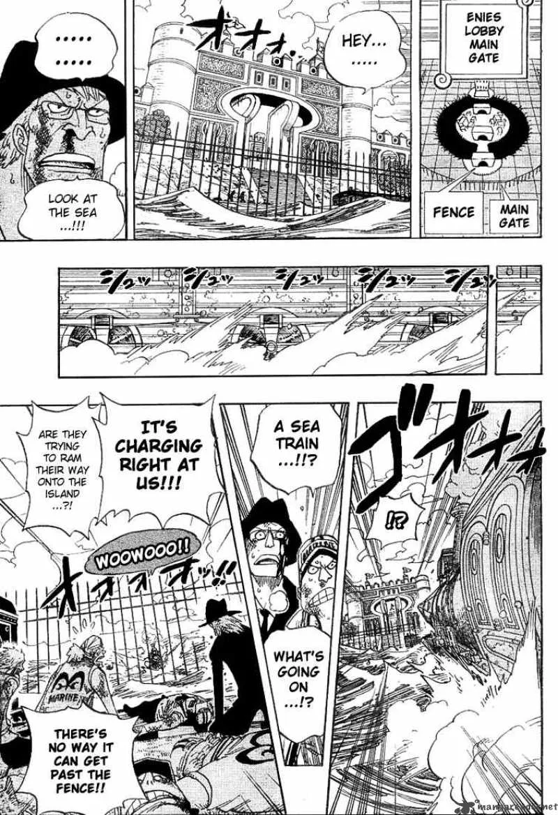 One Piece Chapter 380: The Train's Arrival At Enies Lobby Main Land – Page 7