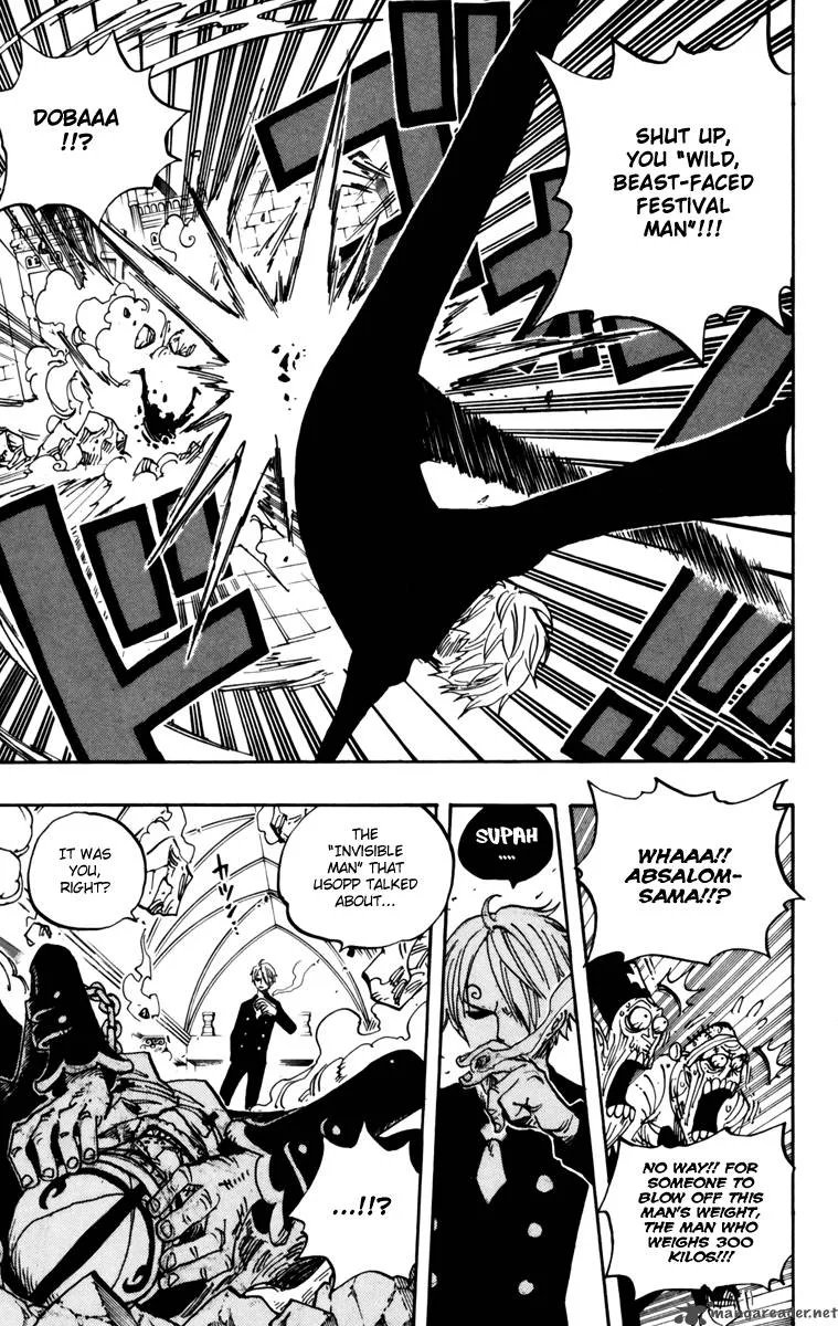 One Piece Chapter 463: Pirate Sanji Vs. Mystrious Absalom – Page 15