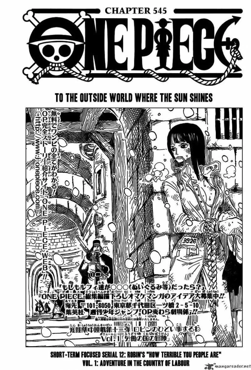One Piece Chapter 545: To the Outside World Where the Sun Shines – Page 2