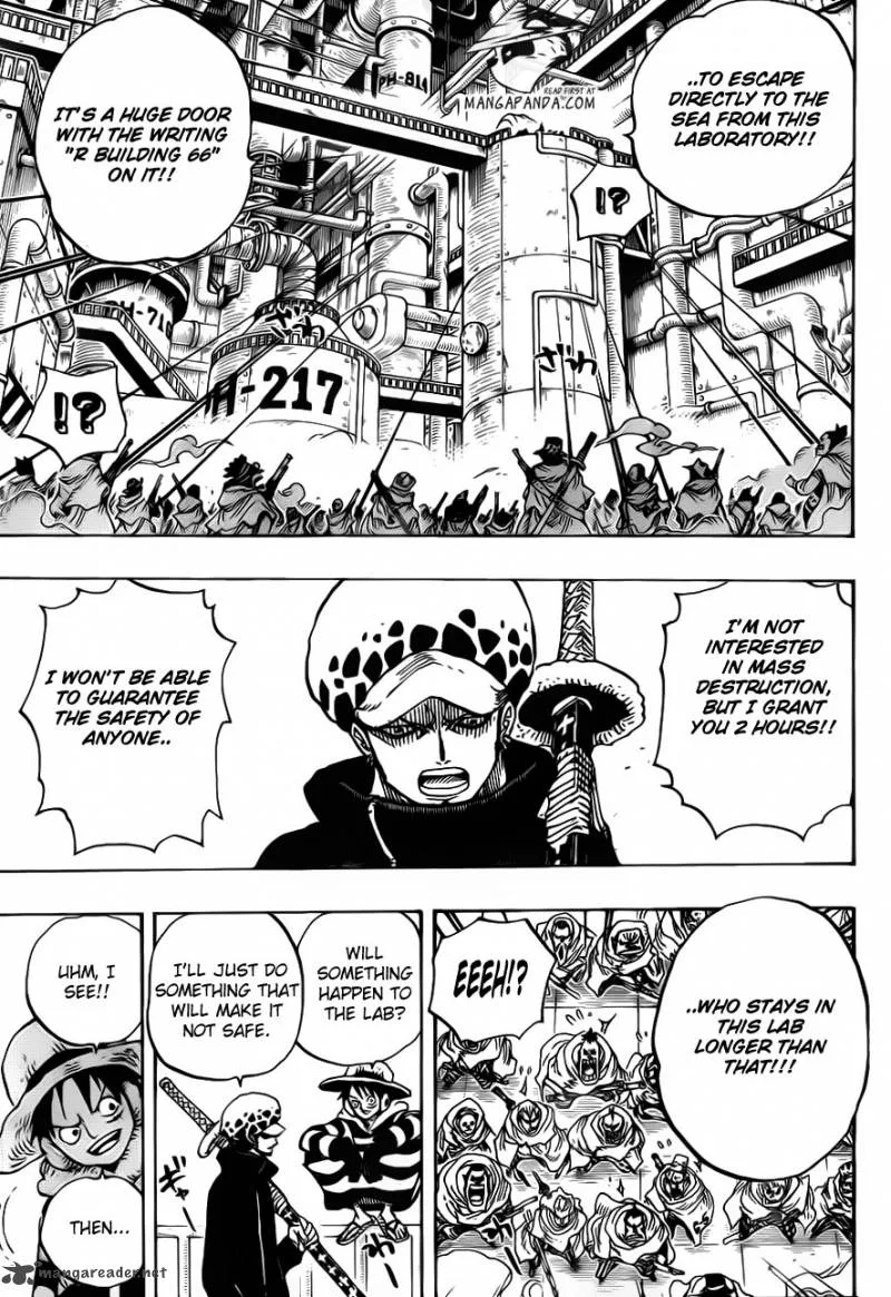 One Piece Chapter 678: Inside the lab, lobby of building A – Page 13