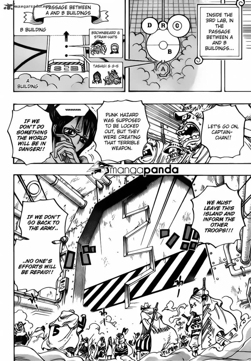 One Piece Chapter 680: Captain of the Marine's G-5, Kichiku no Vergo – Page 7