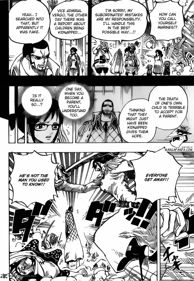 One Piece Chapter 680: Captain of the Marine's G-5, Kichiku no Vergo – Page 15