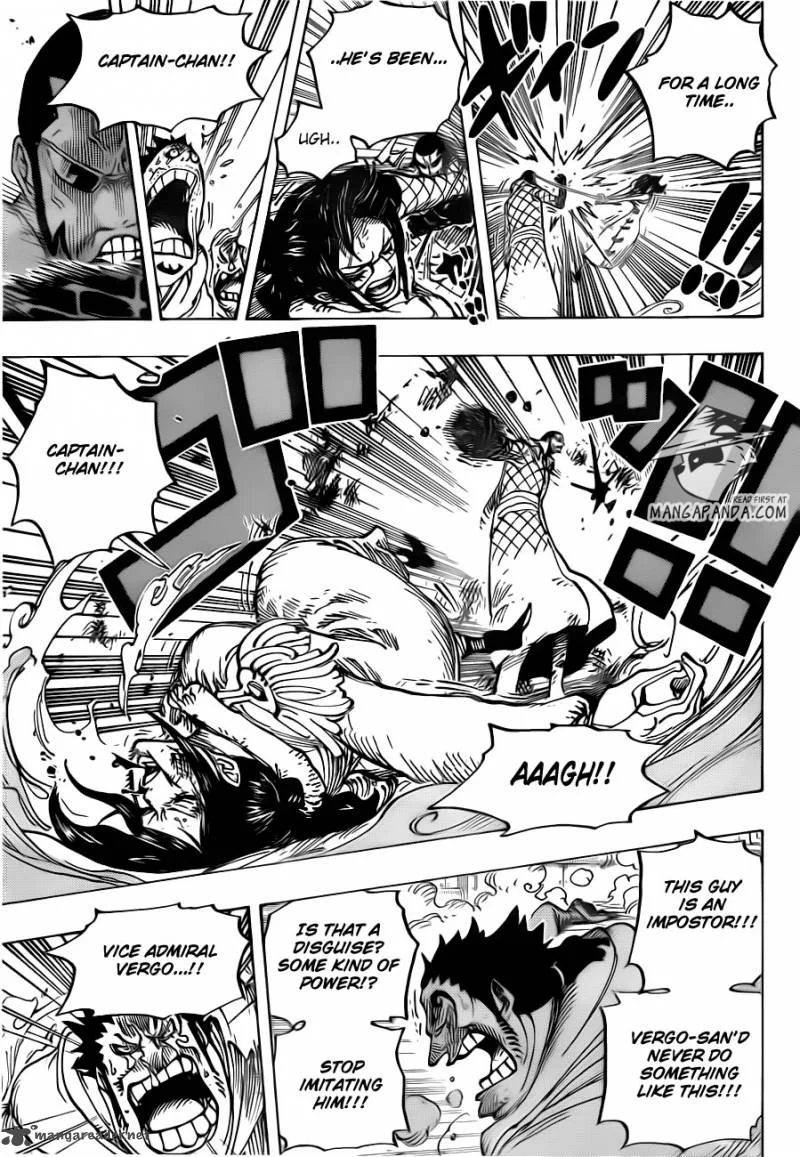 One Piece Chapter 680: Captain of the Marine's G-5, Kichiku no Vergo – Page 16