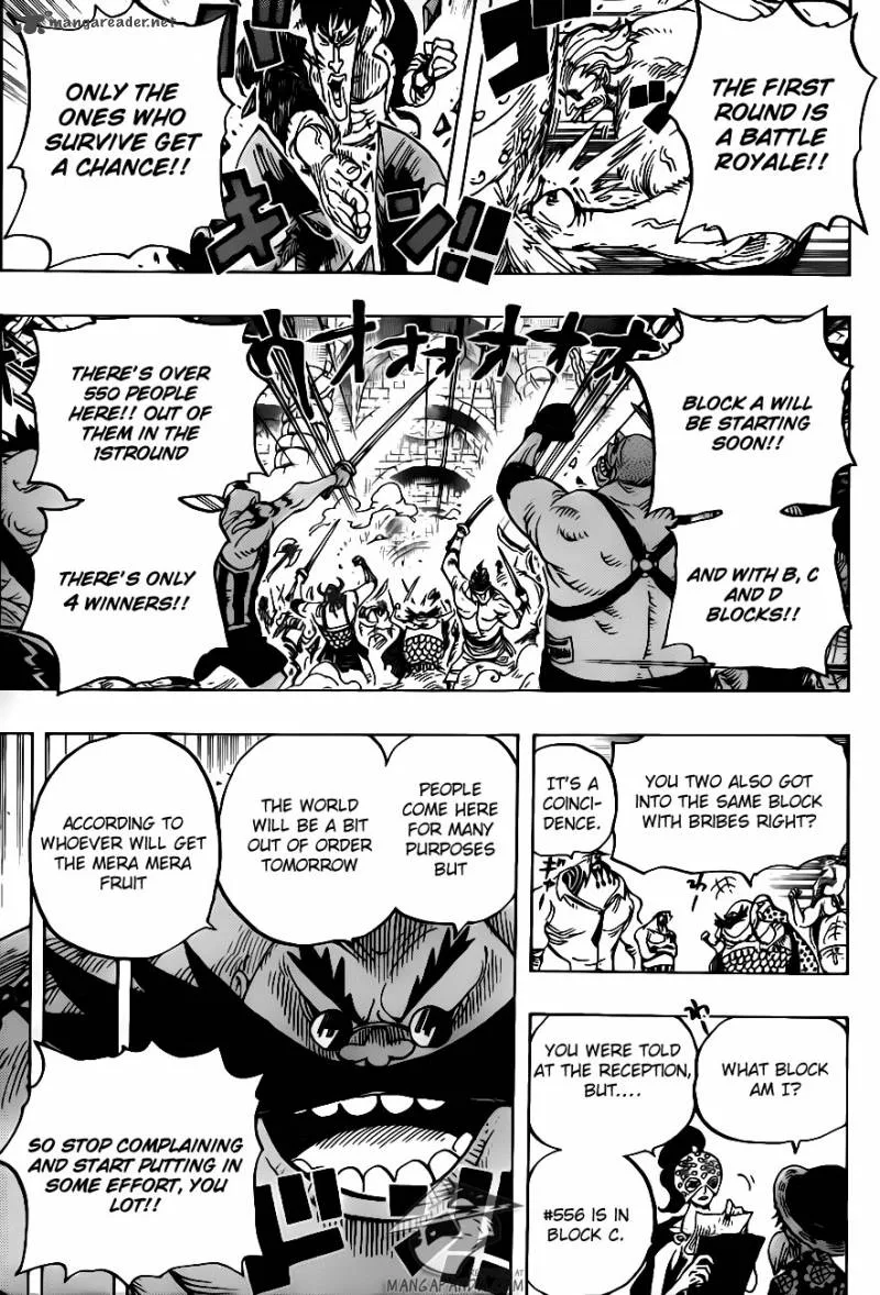One Piece Chapter 704: The statue of Kyros and Lucy. – Page 9