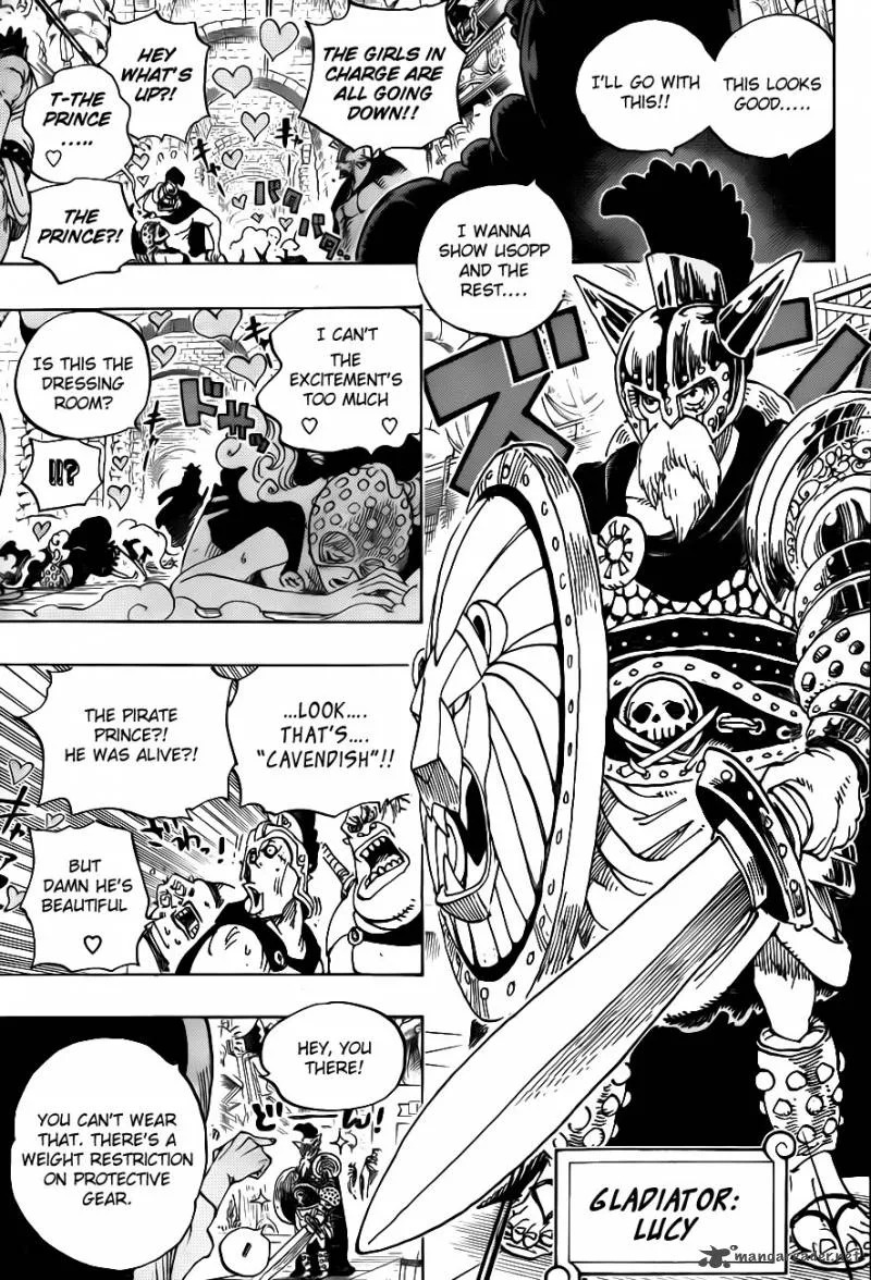 One Piece Chapter 704: The statue of Kyros and Lucy. – Page 11