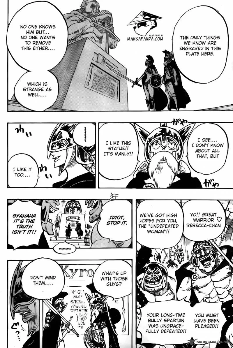 One Piece Chapter 704: The statue of Kyros and Lucy. – Page 18