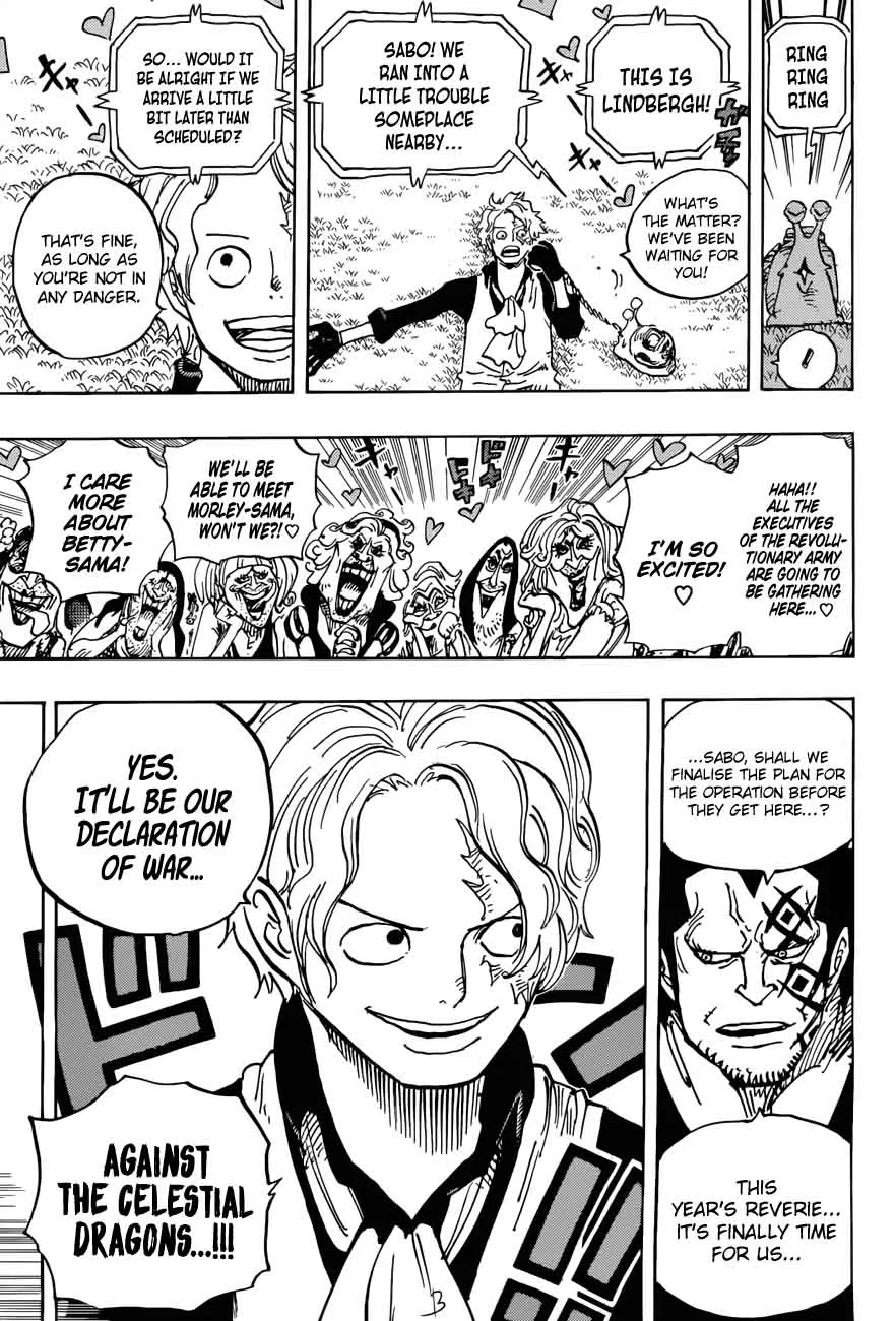 One Piece Chapter 904: The entrance of the revolutionary army commanders – Page 3