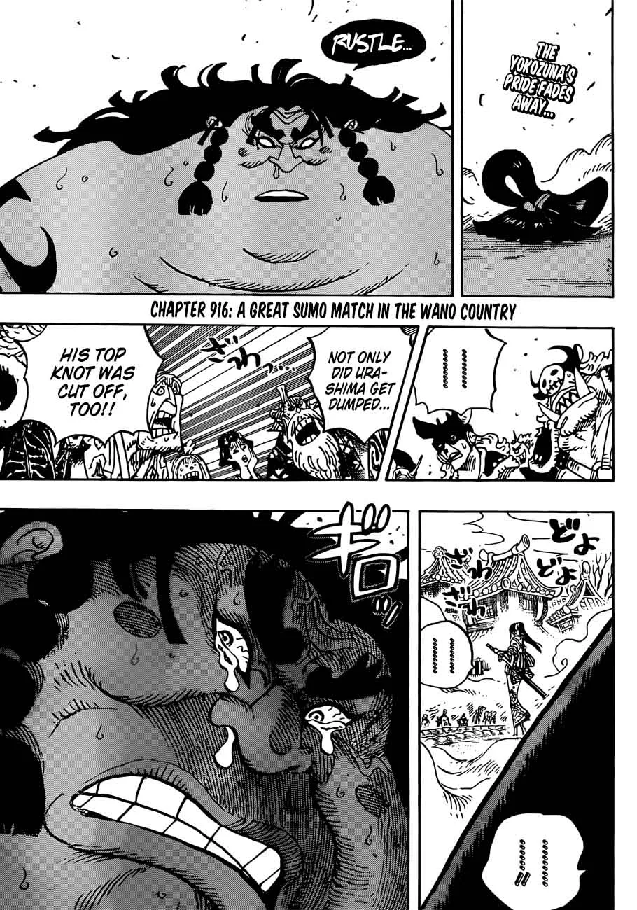 One Piece Chapter 916: A Great Sumo Match in The Wano Country – Page 3