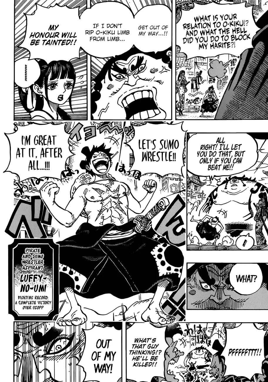 One Piece Chapter 916: A Great Sumo Match in The Wano Country – Page 8