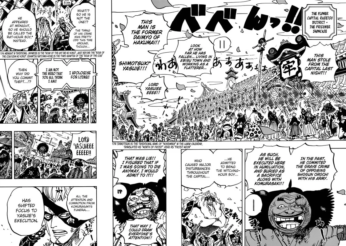 One Piece Chapter 942: The Daimyo of Hakumai, Shimotsuki Yasuie – Page 4